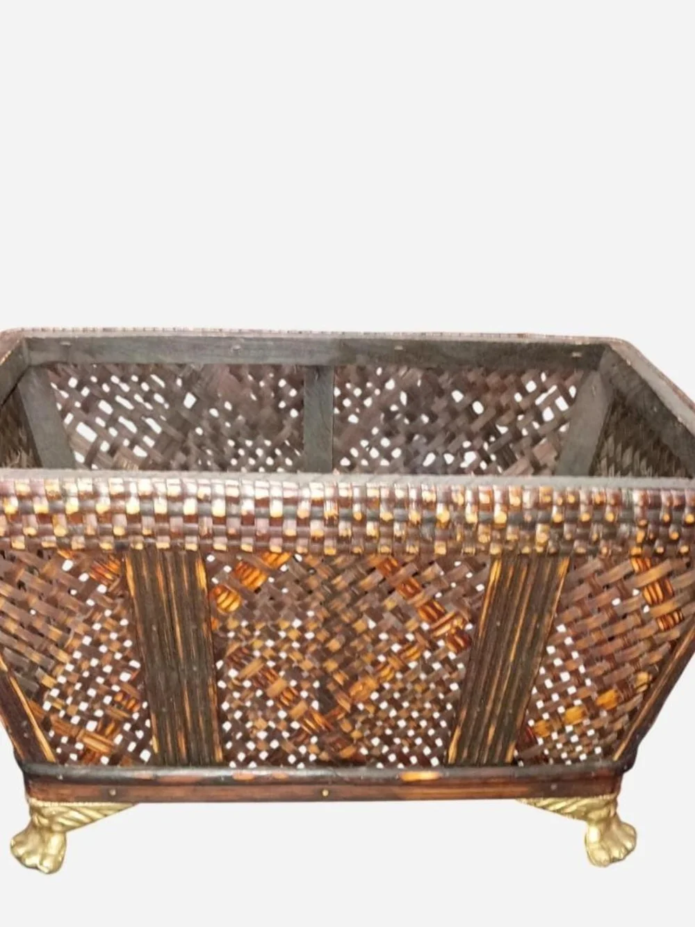 Woven Rattan Accent Storage‎ Chest in Brown